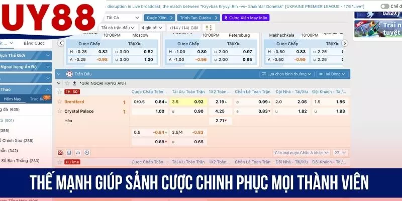 Thế mạnh giúp sảnh cược chinh phục mọi thành viên